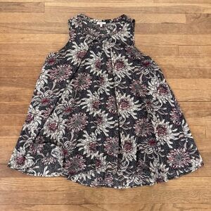 NWOT Jodifl black pink floral sleeveless pleated a-line mini dress size M
 b75